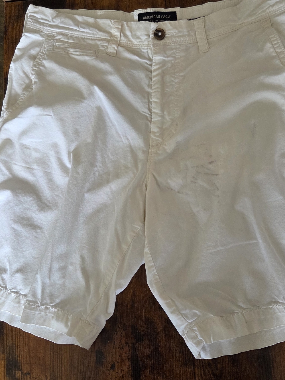 American Eagle Outfitters Men's White Cotton Chino Shorts